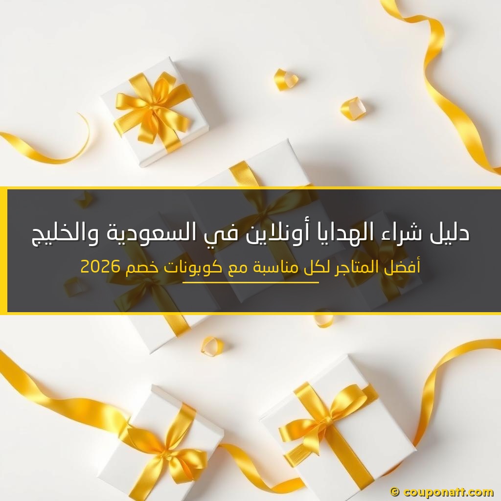 دليل شراء الهدايا أونلاين في السعودية والخليج — أفضل المتاجر لكل مناسبة مع كوبونات خصم 2026